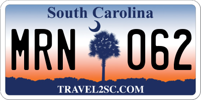 SC license plate MRN062