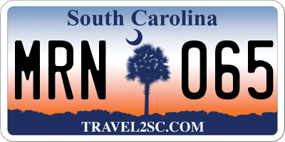 SC license plate MRN065