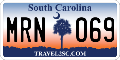 SC license plate MRN069