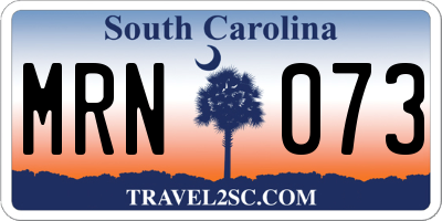 SC license plate MRN073