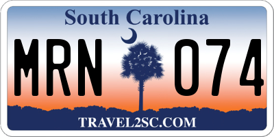SC license plate MRN074