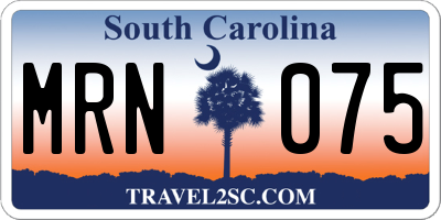 SC license plate MRN075