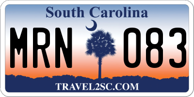 SC license plate MRN083