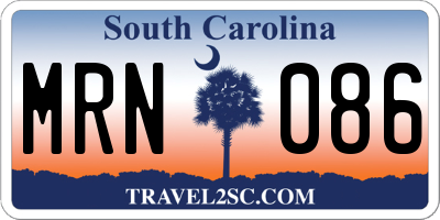 SC license plate MRN086