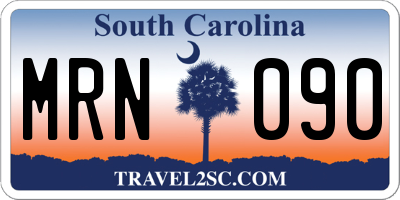 SC license plate MRN090