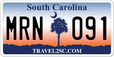 SC license plate MRN091