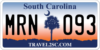 SC license plate MRN093