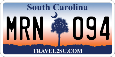 SC license plate MRN094