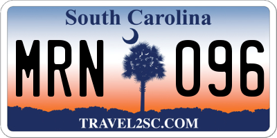 SC license plate MRN096