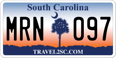 SC license plate MRN097