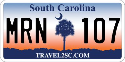 SC license plate MRN107