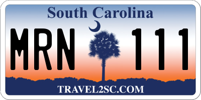 SC license plate MRN111