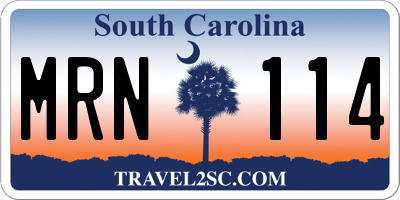 SC license plate MRN114
