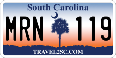 SC license plate MRN119
