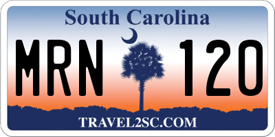SC license plate MRN120