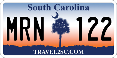 SC license plate MRN122
