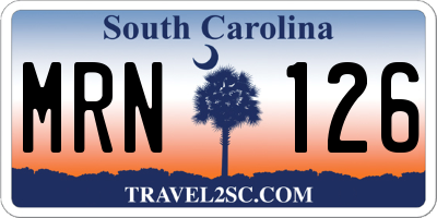 SC license plate MRN126