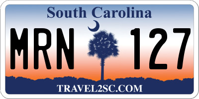 SC license plate MRN127