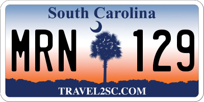 SC license plate MRN129