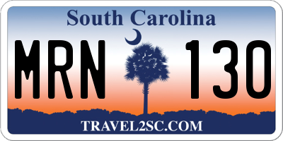 SC license plate MRN130