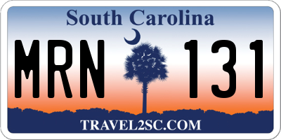 SC license plate MRN131