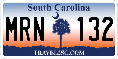 SC license plate MRN132