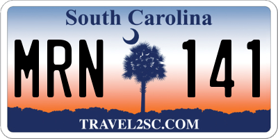 SC license plate MRN141