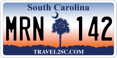 SC license plate MRN142