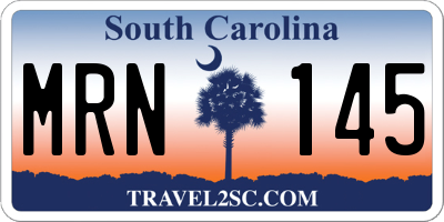 SC license plate MRN145