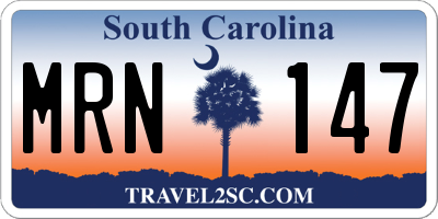 SC license plate MRN147