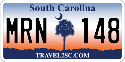 SC license plate MRN148