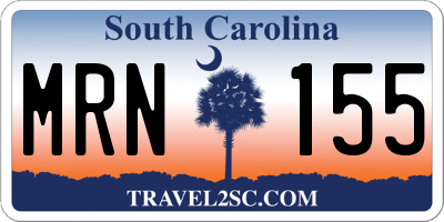 SC license plate MRN155