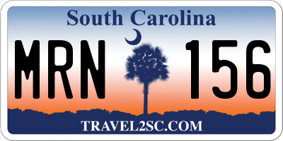 SC license plate MRN156