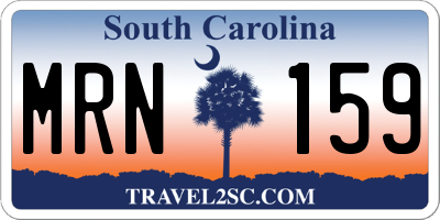 SC license plate MRN159