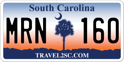 SC license plate MRN160