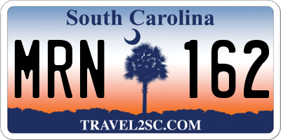 SC license plate MRN162