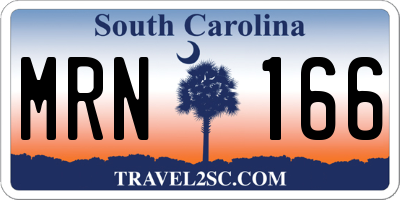 SC license plate MRN166