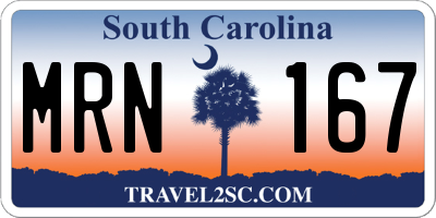 SC license plate MRN167