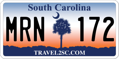 SC license plate MRN172