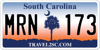 SC license plate MRN173
