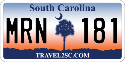 SC license plate MRN181