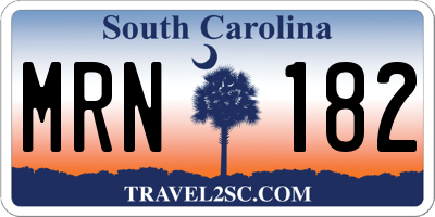 SC license plate MRN182