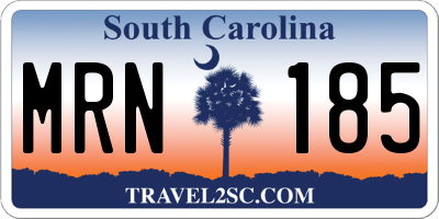 SC license plate MRN185