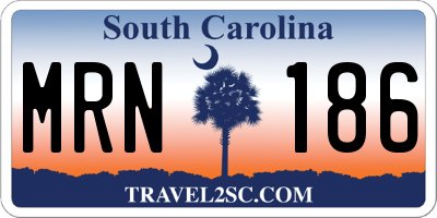 SC license plate MRN186