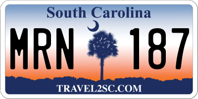 SC license plate MRN187