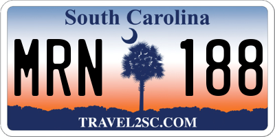 SC license plate MRN188