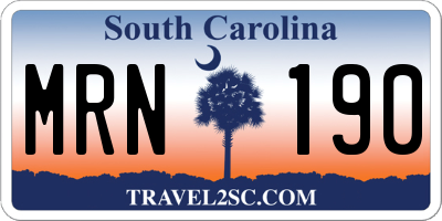 SC license plate MRN190