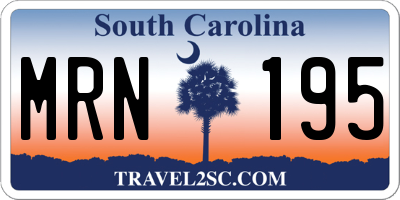 SC license plate MRN195