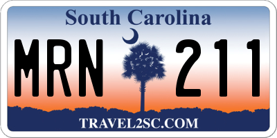 SC license plate MRN211
