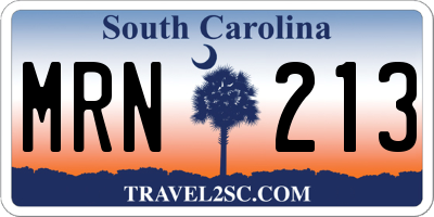SC license plate MRN213